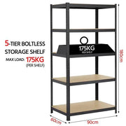 Yaheetech 5 Tiers Metal Storage Shelving Adjustable Display Rack Unit 5 Tiers Metal Storage Shelving Adjustable Display Rack Unit