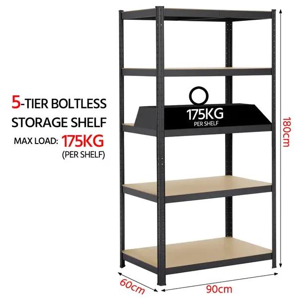 Yaheetech 5 Tiers Metal Storage Shelving Adjustable Display Rack Unit 5 Tiers Metal Storage Shelving Adjustable Display Rack Unit