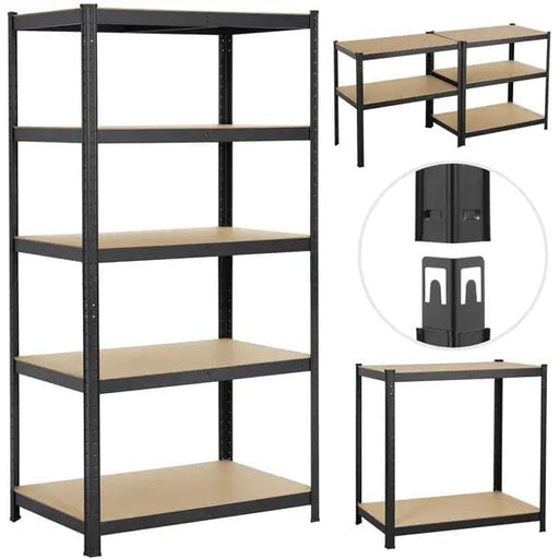 Yaheetech 5 Tiers Metal Storage Shelving Adjustable Display Rack Unit 5 Tiers Metal Storage Shelving Adjustable Display Rack Unit