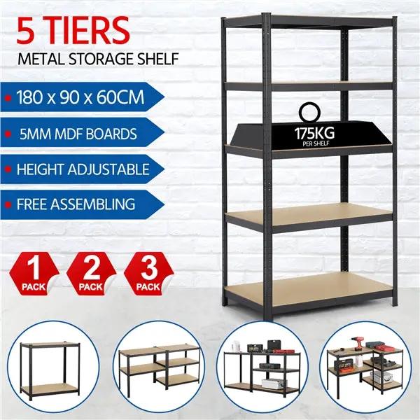 Yaheetech 5 Tiers Metal Storage Shelving Adjustable Display Rack Unit 5 Tiers Metal Storage Shelving Adjustable Display Rack Unit