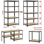 Yaheetech 5 Tiers Metal Storage Shelving Adjustable Display Rack Unit 5 Tiers Metal Storage Shelving Adjustable Display Rack Unit