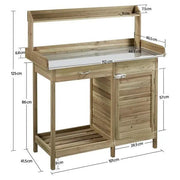 Outdoor Garden Potting Bench Table Work Bench Metal Tabletop – view 3