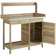Outdoor Garden Potting Bench Table Work Bench Metal Tabletop – view 4