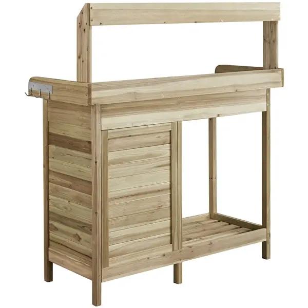 Outdoor Garden Potting Bench Table Work Bench Metal Tabletop – view 5