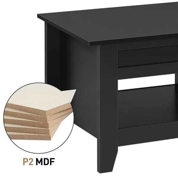 Yaheetech L 120cm Lift Top Coffee Table w/Hidden Compartment & 2 Open Shelves L 120cm Lift Top Coffee Table w/Hidden Compartment & 2 Open Shelves