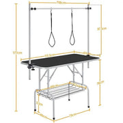Foldable Pet Grooming Table Stainless Steel Arm Frame Height Adjustable – view 4