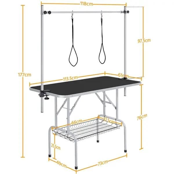 Foldable Pet Grooming Table Stainless Steel Arm Frame Height Adjustable – view 4