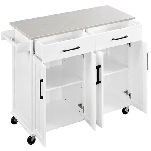 Stainless Steel Top Rolling Kitchen Island Cart Kitchen Trolley – view 2