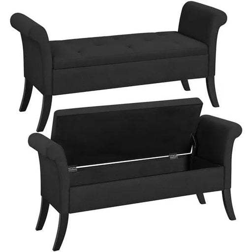 Modern Fabric Tufted Storage Bench Ottoman by Yaheetech