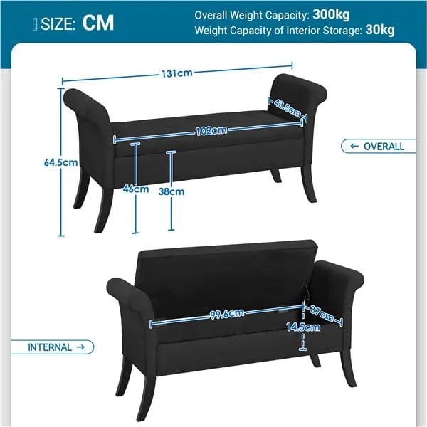 Yaheetech Modern Fabric Tufted Storage Bench Ottoman Modern Fabric Tufted Storage Bench Ottoman