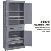 Tall Pantry Cupboard Freestanding Storage Cabinet Kitchen Pantry by Yaheetech