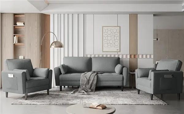 Yaheetech 1x 2-seater sofa and 2x suited oversized armchair Sofa Set 1x 2-seater sofa and 2x suited oversized armchair Sofa Set