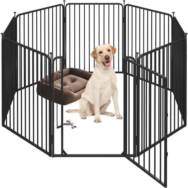 Yaheetech 8 Panels Puppy Playpen Metal Pet Fence with Door Round Tube for Pet Pen 8 Panels Puppy Playpen Metal Pet Fence with Door Round Tube for Pet Pen