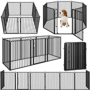 Yaheetech 8 Panels Puppy Playpen Metal Pet Fence with Door Round Tube for Pet Pen 8 Panels Puppy Playpen Metal Pet Fence with Door Round Tube for Pet Pen