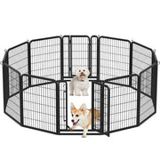 12 Panels Heavy Duty Metal Dog Pen Pet Playpen Pet Fence by Yaheetech