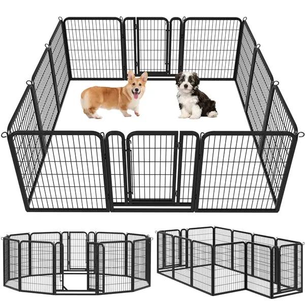 12 Panels Heavy Duty Metal Dog Pen Pet Playpen Pet Fence by Yaheetech