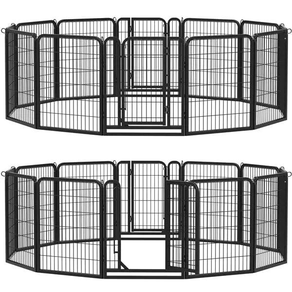 12 Panels Heavy Duty Metal Dog Pen Pet Playpen Pet Fence by Yaheetech