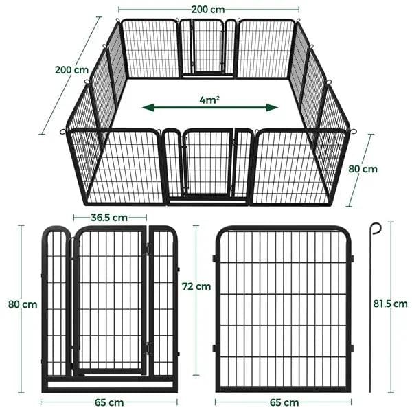 12 Panels Heavy Duty Metal Dog Pen Pet Playpen Pet Fence by Yaheetech