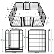 Set of 2- 12 Panels Dog Cat Exercise Barrier Outdoor Indoor Fence w/Door Dog Playpen Dog Pen by Yaheetech