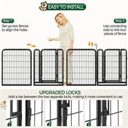 Yaheetech Set of 2- 12 Panels Dog Cat Exercise Barrier Outdoor Indoor Fence w/Door Dog Playpen Dog Pen Set of 2- 12 Panels Dog Cat Exercise Barrier Outdoor Indoor Fence w/Door Dog Playpen Dog Pen