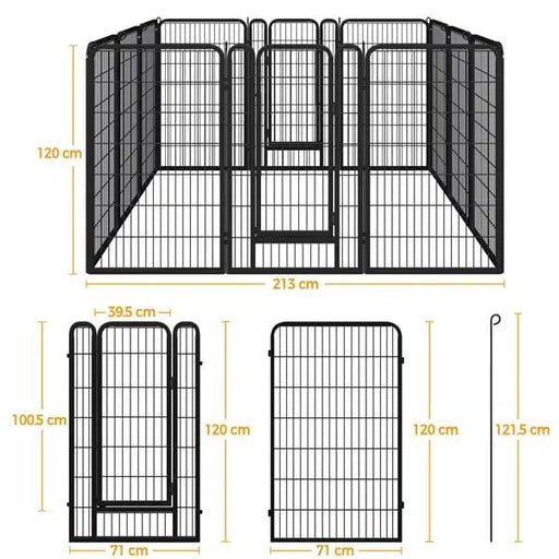 12 Panels Iron Dog Cat Exercise Barrier Dog Pen Dog Playpen – view 2