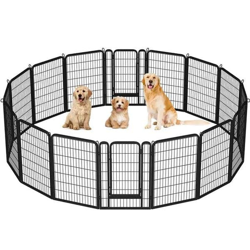 16 Panels Metal Dog Playpen Metal Pet Pen Exercise Barrier Outdoor Indoor Fence – view 1