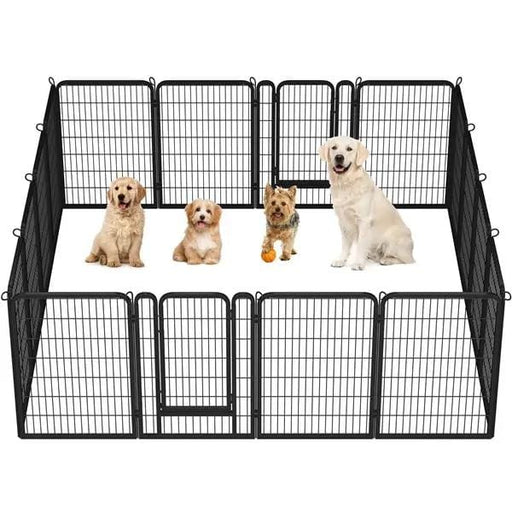 16 Panels Metal Dog Playpen Metal Pet Pen Exercise Barrier Outdoor Indoor Fence – view 2