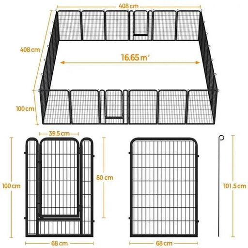 Yaheetech 24 Panels 100cm Heavy Duty Dog Pen Pet Playpen Dog Fence 24 Panels 100cm Heavy Duty Dog Pen Pet Playpen Dog Fence