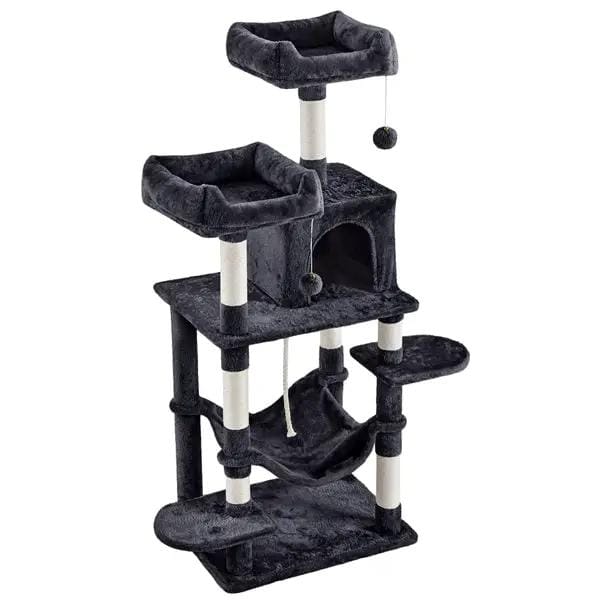 59″ Tall Multilevel Cat Tree with Condo & Plush Perch & Scratching Post – view 2