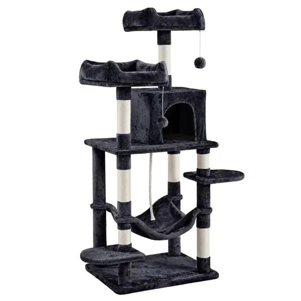 59″ Tall Multilevel Cat Tree with Condo & Plush Perch & Scratching Post – view 3
