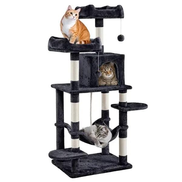59″ Tall Multilevel Cat Tree with Condo & Plush Perch & Scratching Post – view 4