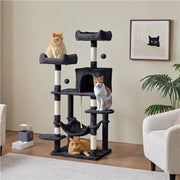 59″ Tall Multilevel Cat Tree with Condo & Plush Perch & Scratching Post – view 6