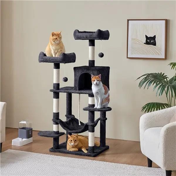 59″ Tall Multilevel Cat Tree with Condo & Plush Perch & Scratching Post – view 6