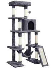 Yaheetech Large Cat Tower with Hammock Scratching Posts Condo Perch Large Cat Tower with Hammock Scratching Posts Condo Perch