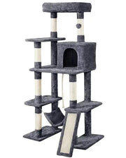 Yaheetech Large Cat Tower with Hammock Scratching Posts Condo Perch Large Cat Tower with Hammock Scratching Posts Condo Perch