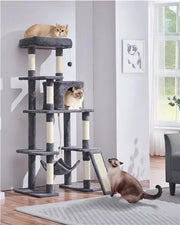 Yaheetech Large Cat Tower with Hammock Scratching Posts Condo Perch Large Cat Tower with Hammock Scratching Posts Condo Perch