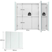 Yaheetech Frameless Mirror Cabinet Bathroom Mirror with Storage Wall-Mounted Storage Cabinet Frameless Mirror Cabinet Bathroom Mirror with Storage Wall-Mounted Storage Cabinet