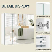 Yaheetech Frameless Mirror Cabinet Bathroom Mirror with Storage Wall-Mounted Storage Cabinet Frameless Mirror Cabinet Bathroom Mirror with Storage Wall-Mounted Storage Cabinet