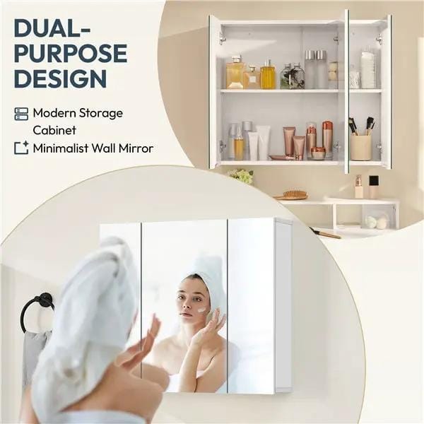 Yaheetech Frameless Mirror Cabinet Bathroom Mirror with Storage Wall-Mounted Storage Cabinet Frameless Mirror Cabinet Bathroom Mirror with Storage Wall-Mounted Storage Cabinet