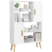 Yaheetech 4-Tier Bookshelf with 2 Storage Cabinets Modern Open Bookcase 4-Tier Bookshelf with 2 Storage Cabinets Modern Open Bookcase