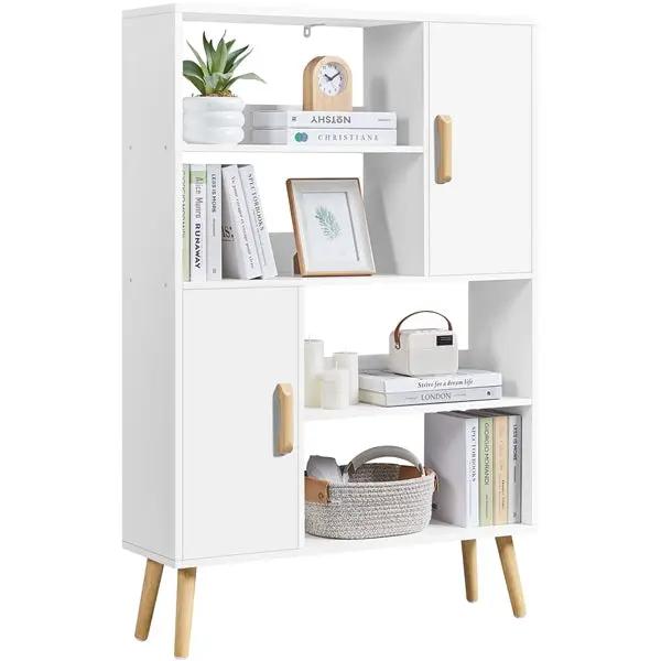 Yaheetech 4-Tier Bookshelf with 2 Storage Cabinets Modern Open Bookcase 4-Tier Bookshelf with 2 Storage Cabinets Modern Open Bookcase