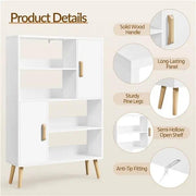Yaheetech 4-Tier Bookshelf with 2 Storage Cabinets Modern Open Bookcase 4-Tier Bookshelf with 2 Storage Cabinets Modern Open Bookcase