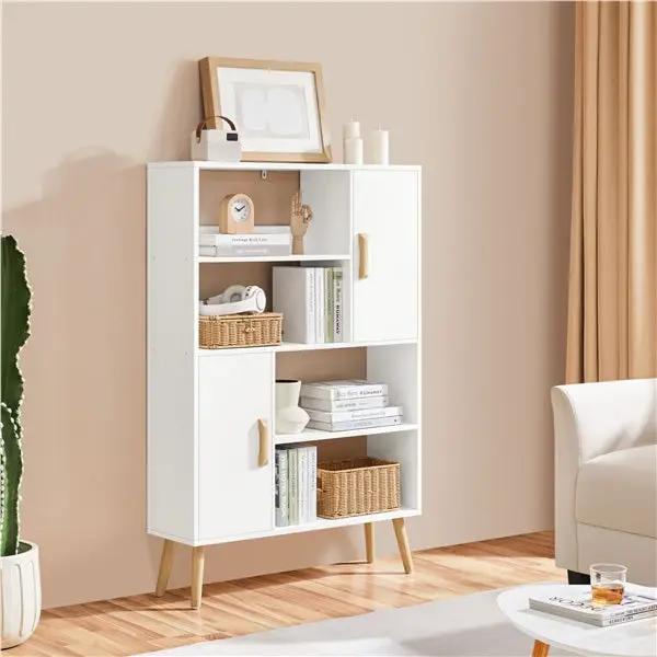 Yaheetech 4-Tier Bookshelf with 2 Storage Cabinets Modern Open Bookcase 4-Tier Bookshelf with 2 Storage Cabinets Modern Open Bookcase