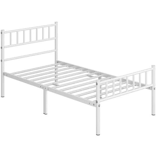 Yaheetech Single Metal Bed Frame with Slatted Headboard and Footboard Single Metal Bed Frame with Slatted Headboard and Footboard