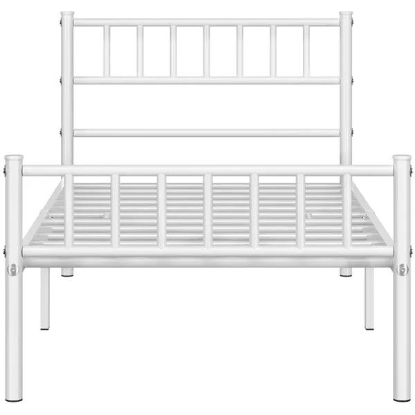 Single Metal Bed Frame with Slatted Headboard and Footboard by Yaheetech