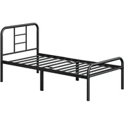Yaheetech Strong Iron Platform Bed Single Bed Frame with High Headboard Strong Iron Platform Bed Single Bed Frame with High Headboard