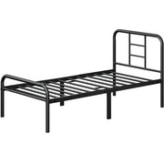 Yaheetech Strong Iron Platform Bed Single Bed Frame with High Headboard Strong Iron Platform Bed Single Bed Frame with High Headboard