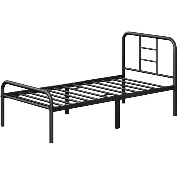 Yaheetech Strong Iron Platform Bed Single Bed Frame with High Headboard Strong Iron Platform Bed Single Bed Frame with High Headboard