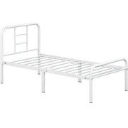 Yaheetech Single Metal Bed Frame with High Headboard Strong Iron Platform Bed Single Metal Bed Frame with High Headboard Strong Iron Platform Bed