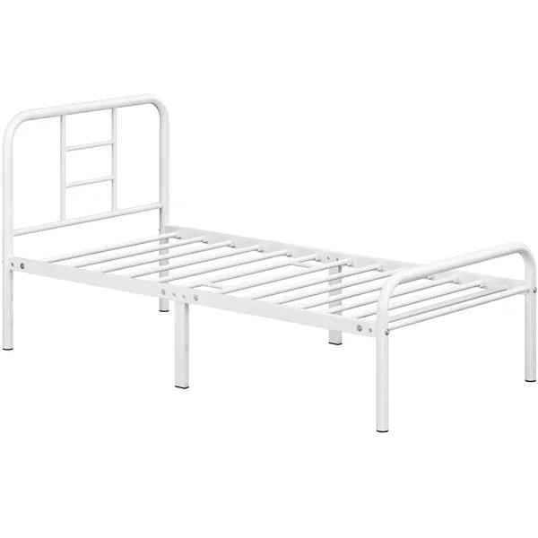 Yaheetech Single Metal Bed Frame with High Headboard Strong Iron Platform Bed Single Metal Bed Frame with High Headboard Strong Iron Platform Bed